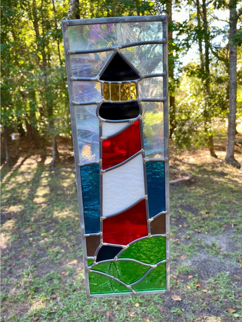 Stained Glass Lighthouse Suncatcher / Window Panel